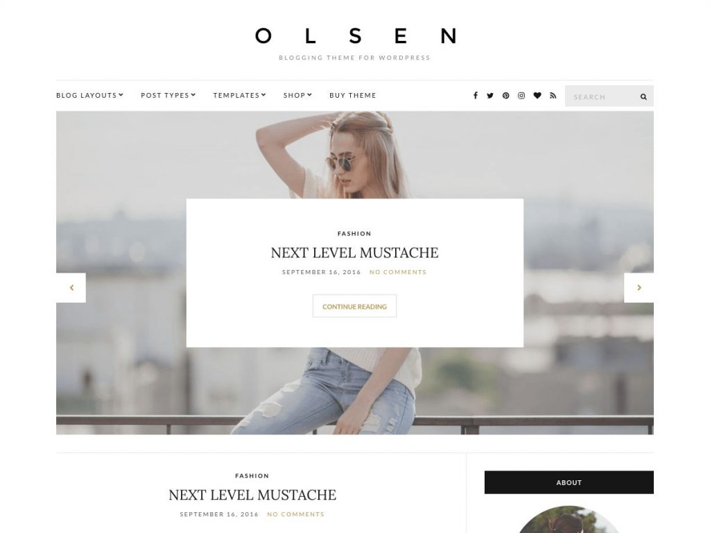 Theme wordpress đẹp cho blog cá nhân - Olsen